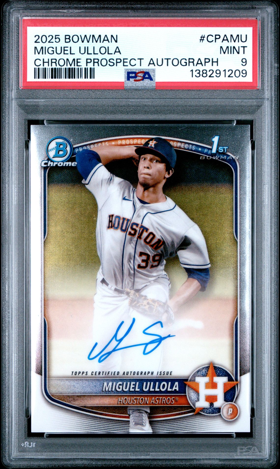 2025 Bowman Chrome Prospect Autographs Miguel Ullola #Cpamu Mint 9 front