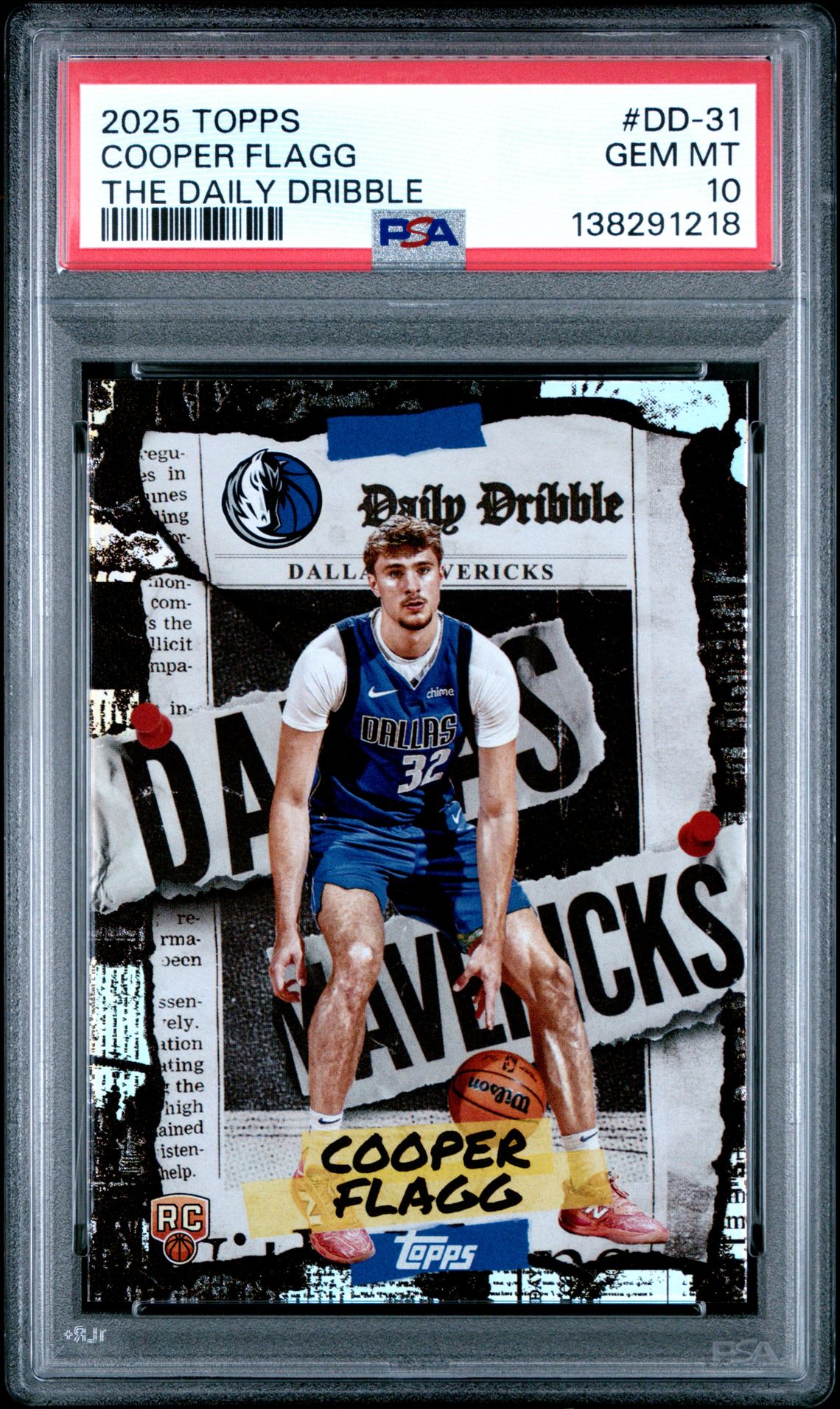 2025 Topps The Daily Dribble Cooper Flagg #Dd-31 Gem Mt 10 front