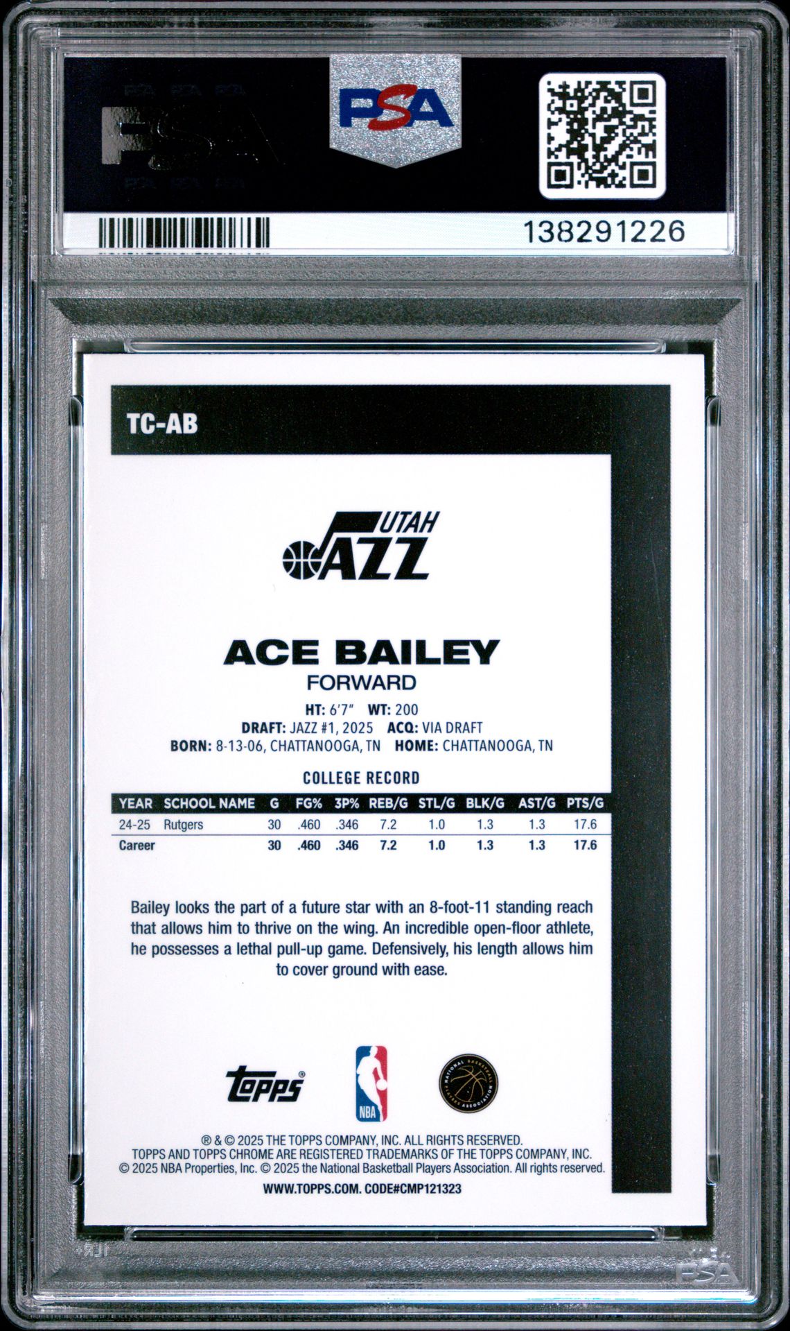 2025 Topps Silver Pack 1980-81 Topps Chrome Basketball Ace Bailey #Tc-Ab Mint 9 back