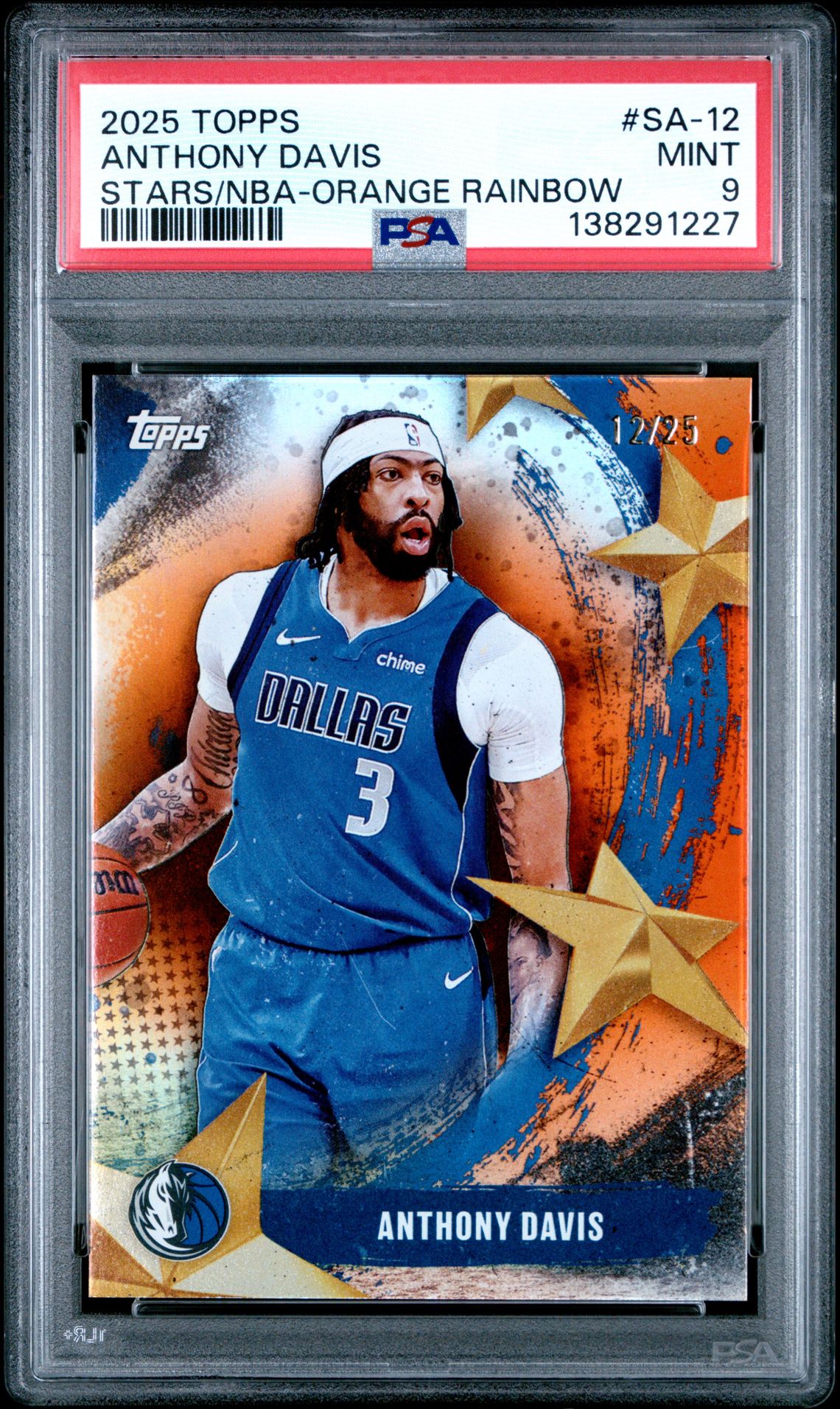 2025 Topps Stars Of The Nba Anthony Davis #Sa-12 (Stars/Nba-Orange Rainbow) Mint 9 front