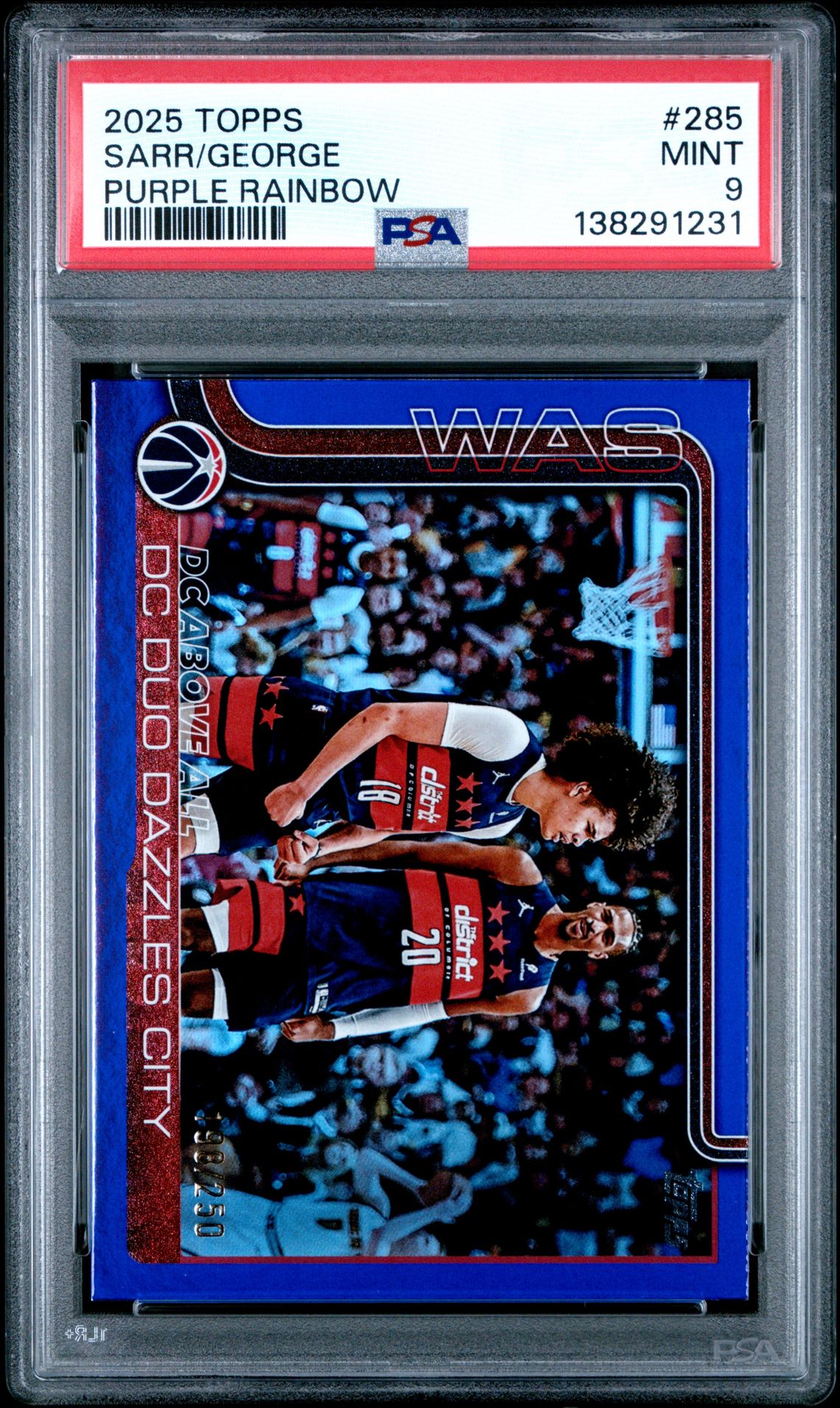 2025 Topps Sarr/George #285 (Purple Rainbow) Mint 9 front