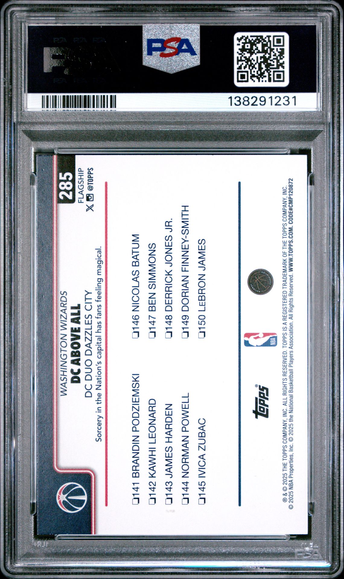 2025 Topps Sarr/George #285 (Purple Rainbow) Mint 9 back