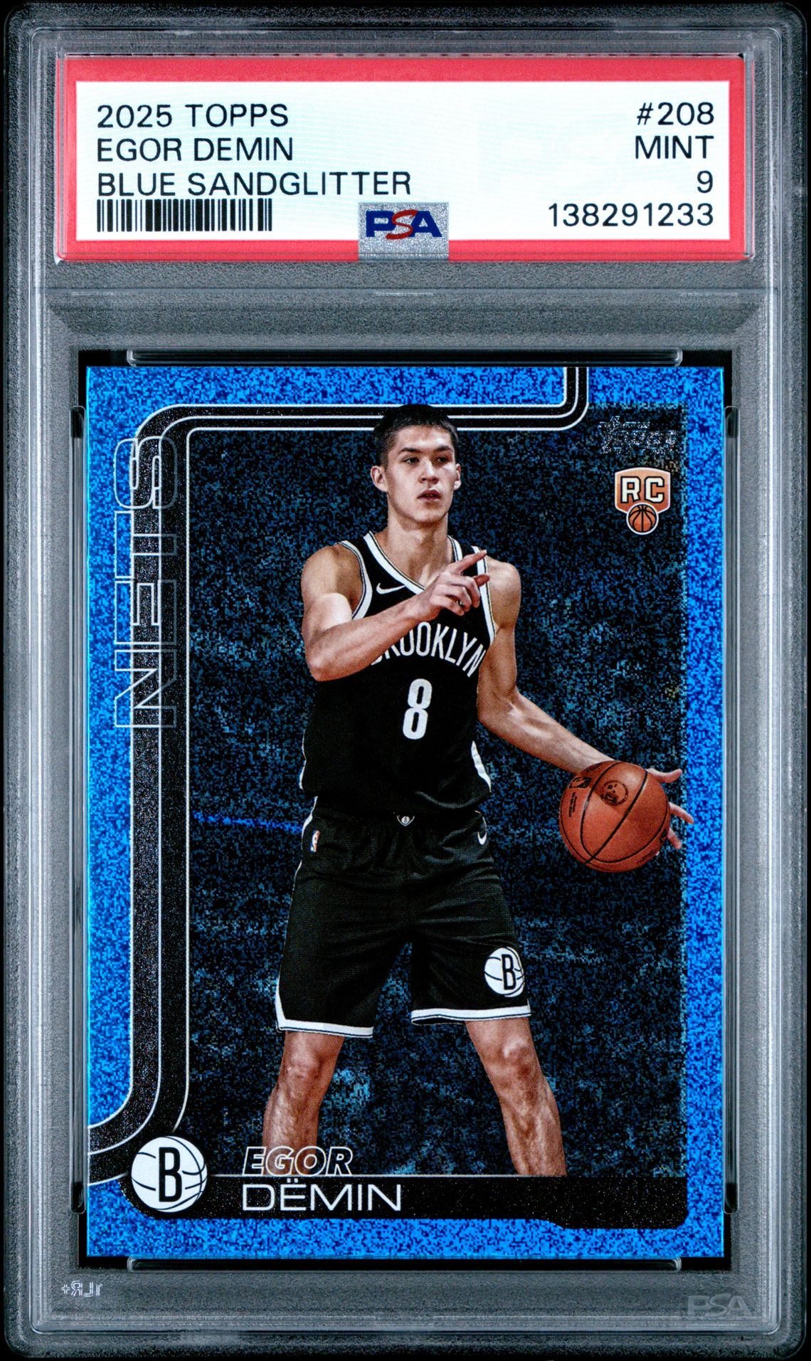 2025 Topps Egor Demin #208 (Blue Sandglitter) Mint 9 front