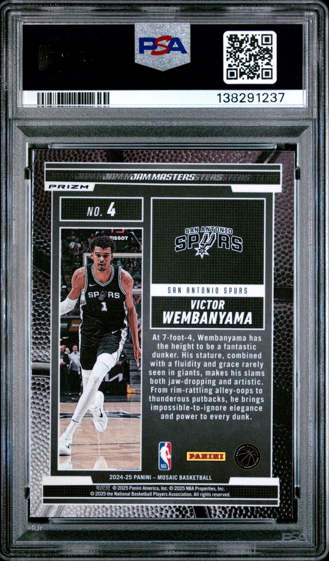 2024 Panini Mosaic Jam Masters Victor Wembanyama #4 (Jam Masters-Mosaic) Nm-Mt 8 back