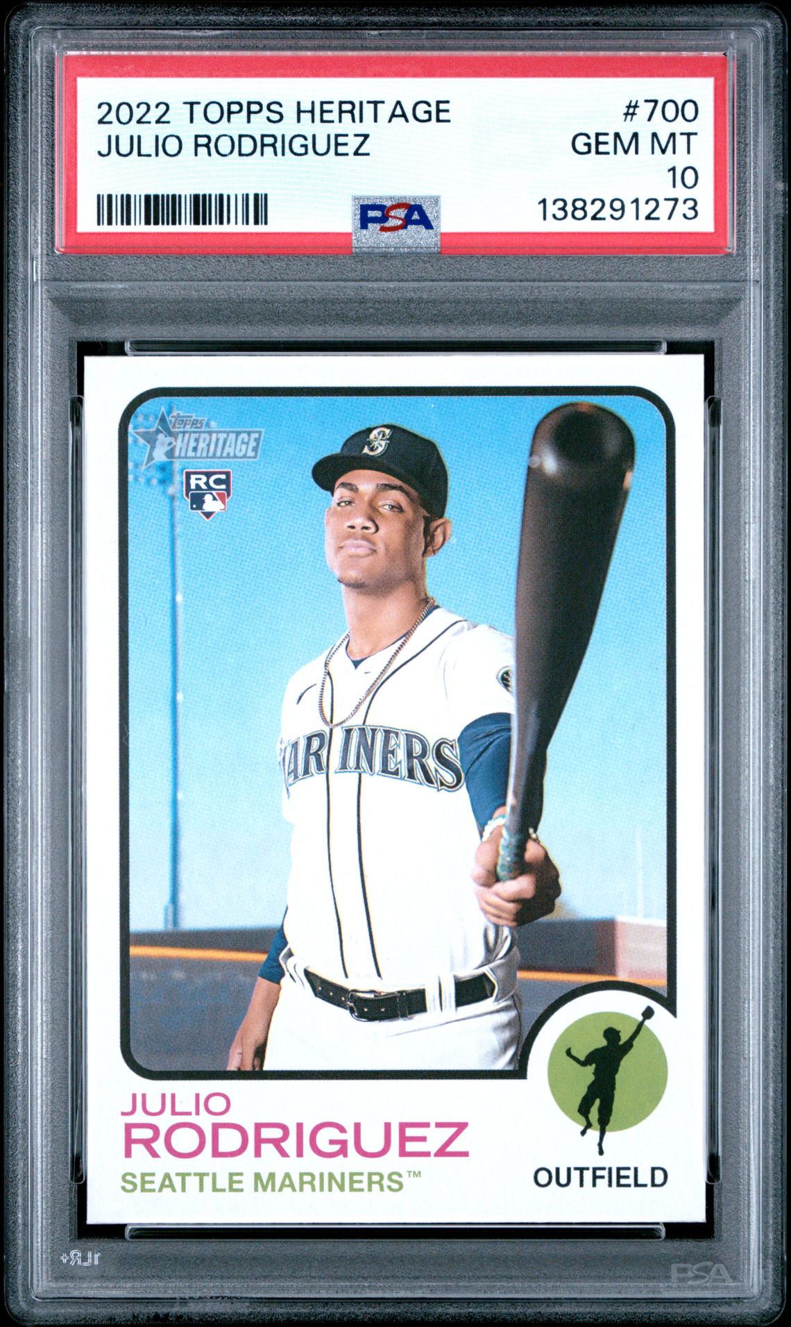 2022 Topps Heritage Julio Rodriguez #700 Gem Mt 10 front