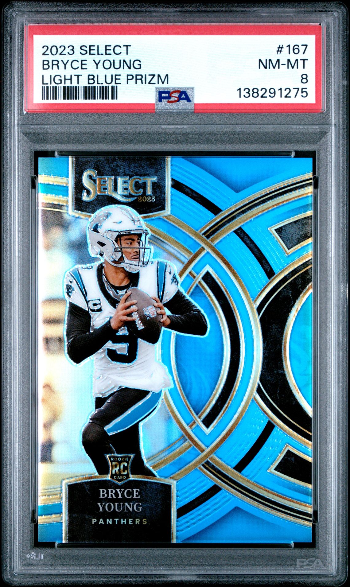 2023 Panini Select Bryce Young #167 (Light Blue Prizm) Nm-Mt 8 front