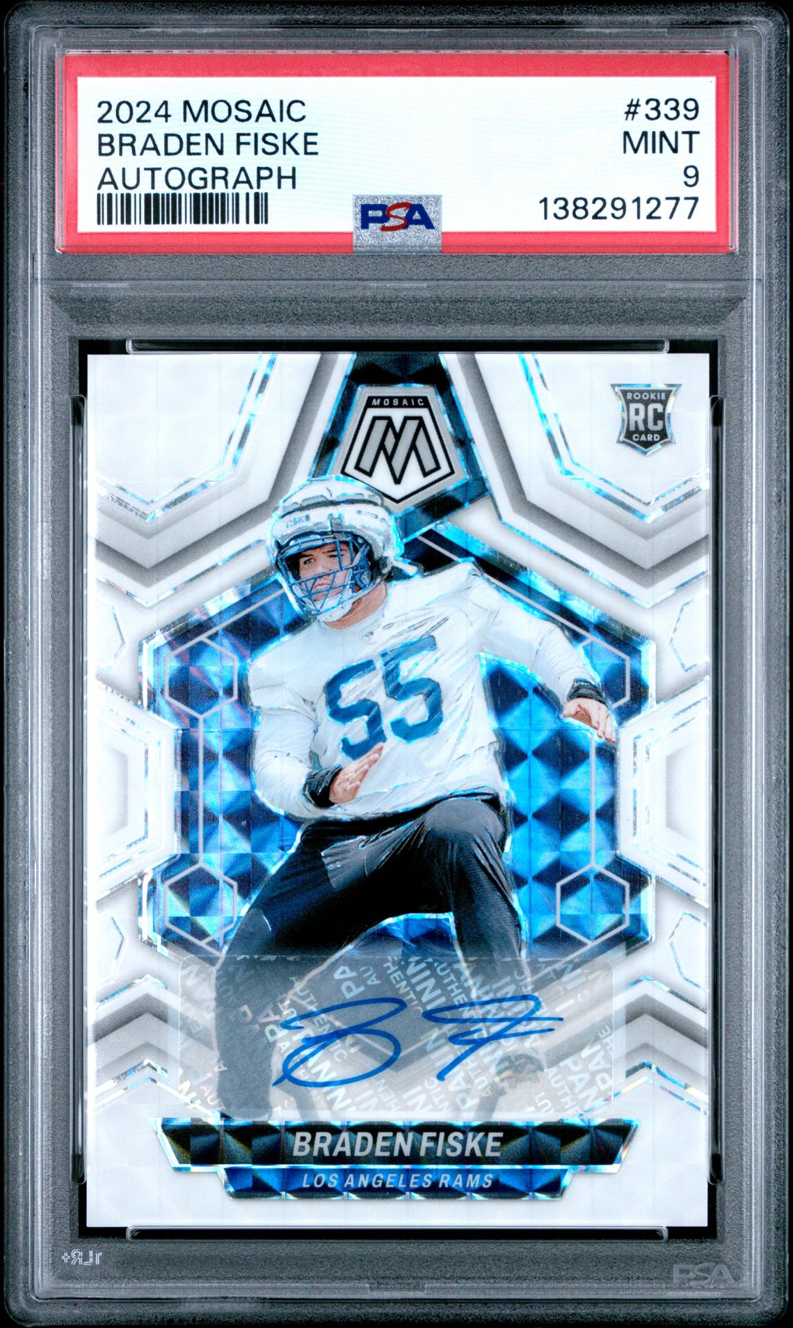 2024 Panini Mosaic Braden Fiske #339 (Autograph) Mint 9 front