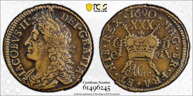 1690 Mar 1/2 Cr S-6579J Gun Money XF40