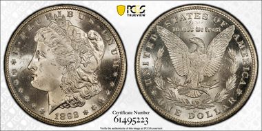 1892-CC $1 MS65+