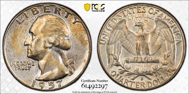 1957-D 25C Misplaced MM, FS-501 N1