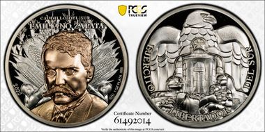 2022 Medal Emiliano Zapata-Selective Gilt Caudillo Del Sur PR70DCAM