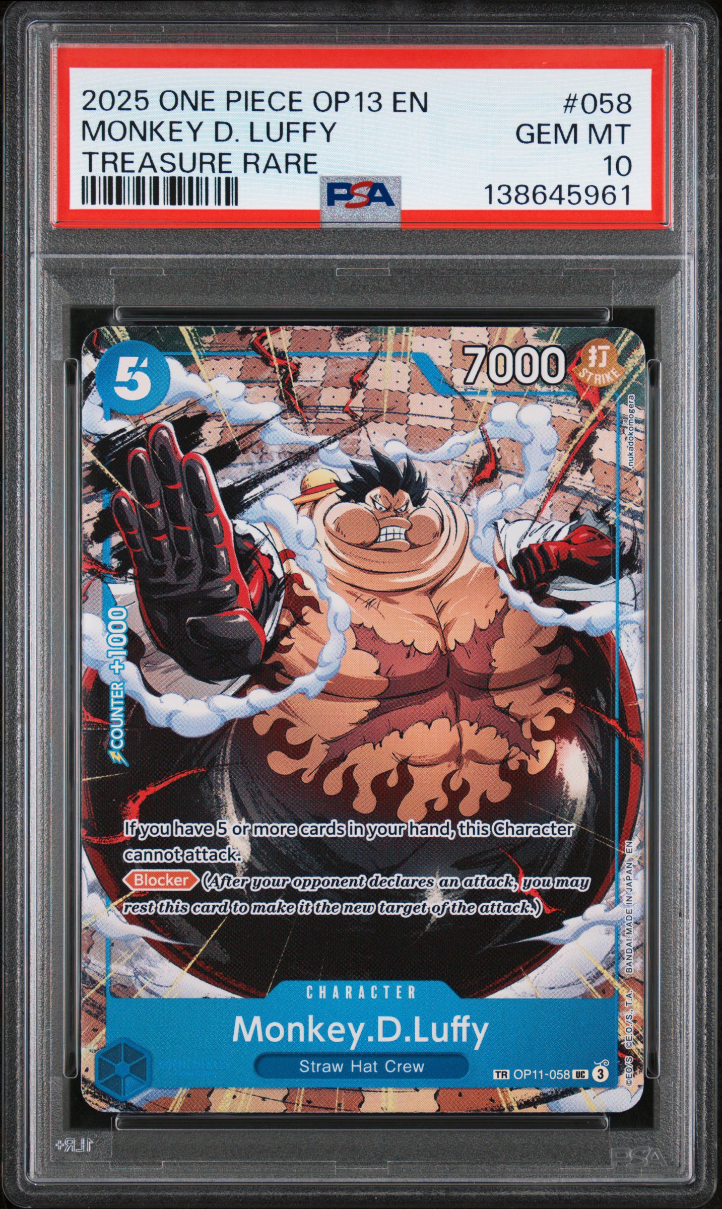 No Name Cards's 2025 One Piece Op11-A Fist Of Divine Speed Monkey