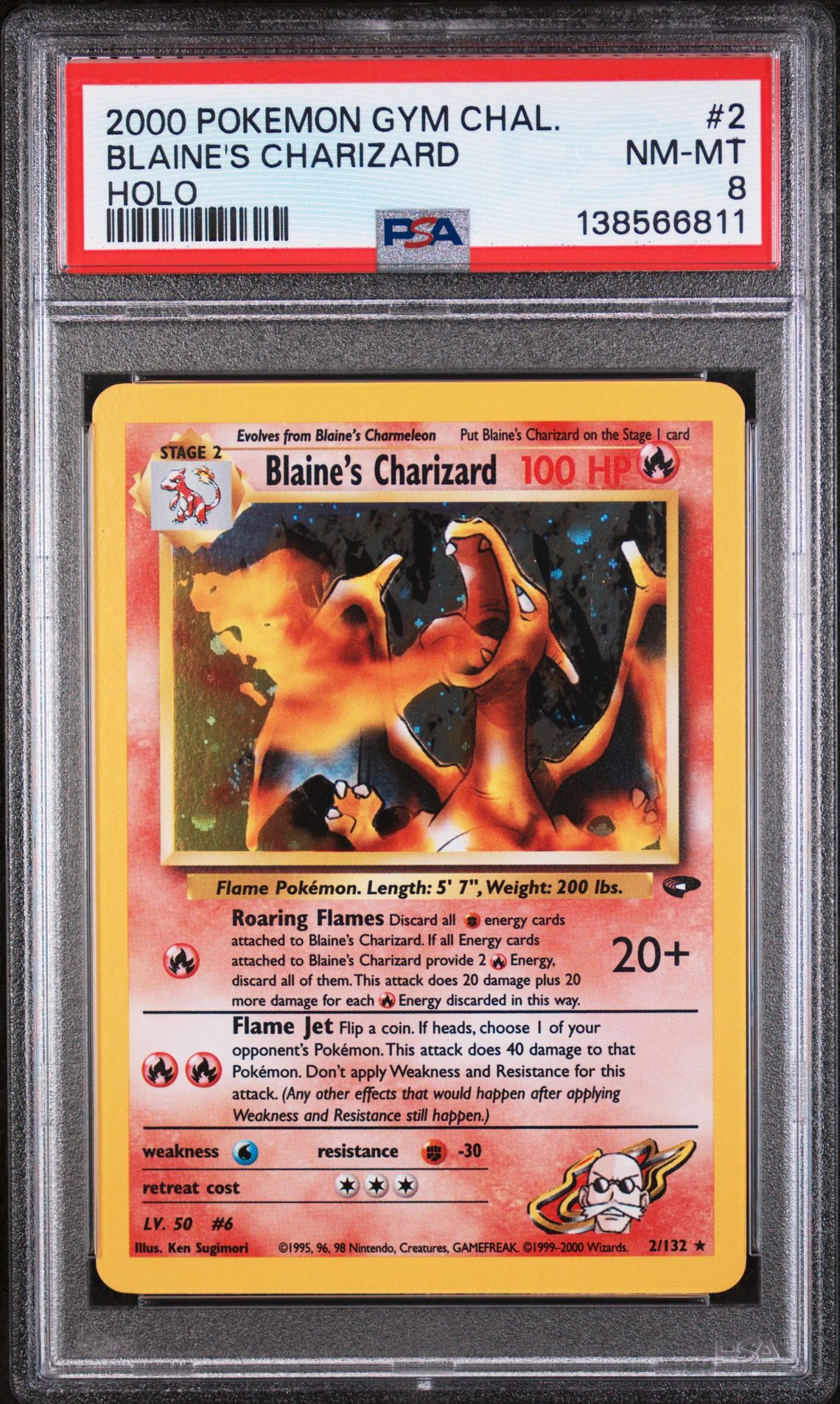 2000 Pokemon POKEMON GYM CHALLENGE HOLO-CORRECTED SYMBOL #2 Blaine's Charizard front