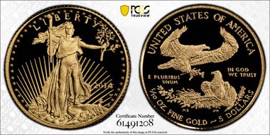 2014-W $5 Gold Eagle PR70DCAM