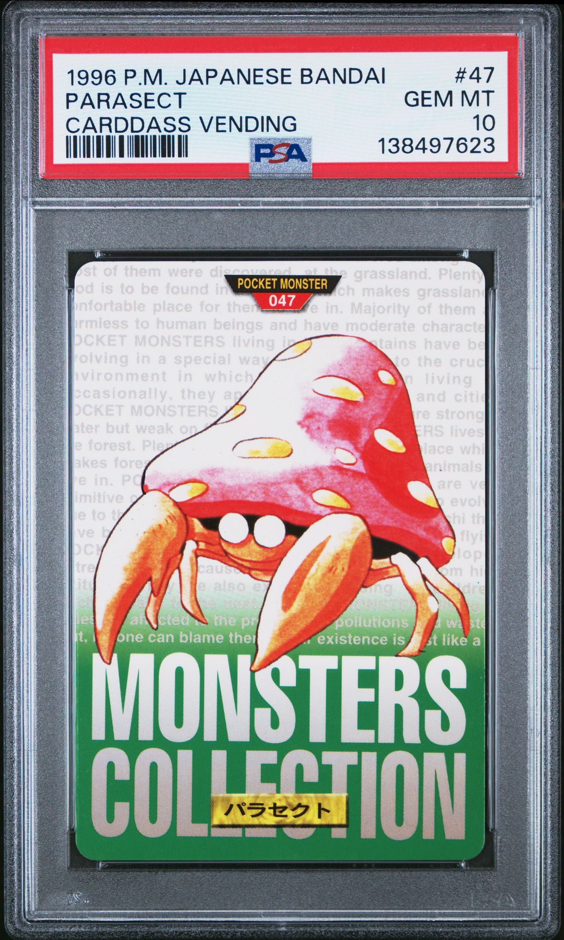 Parasect card, green version, PSA 10