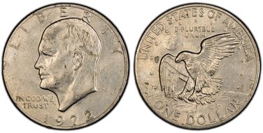 1972 $1 Type 2 AU53