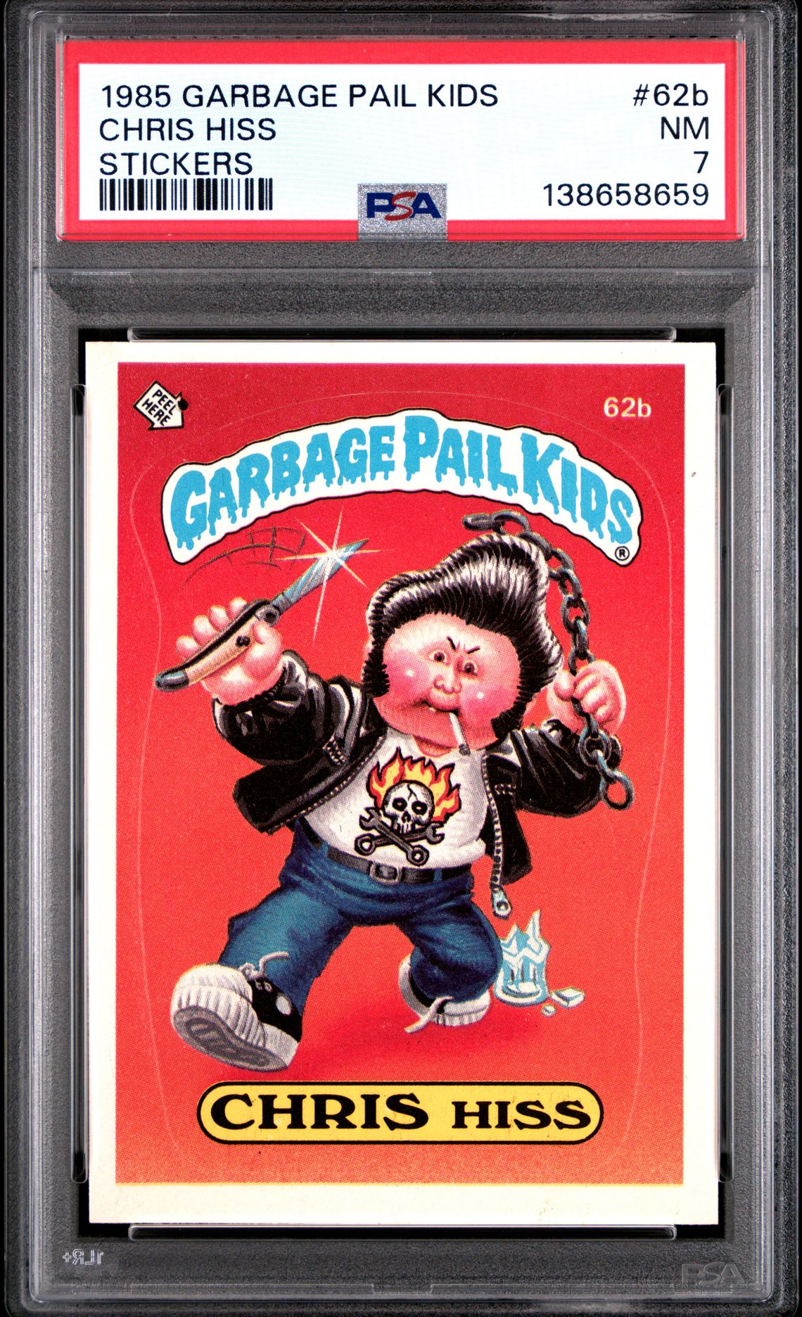 1985 Topps GARBAGE PAIL KIDS STICKERS #62B Chris Hiss front