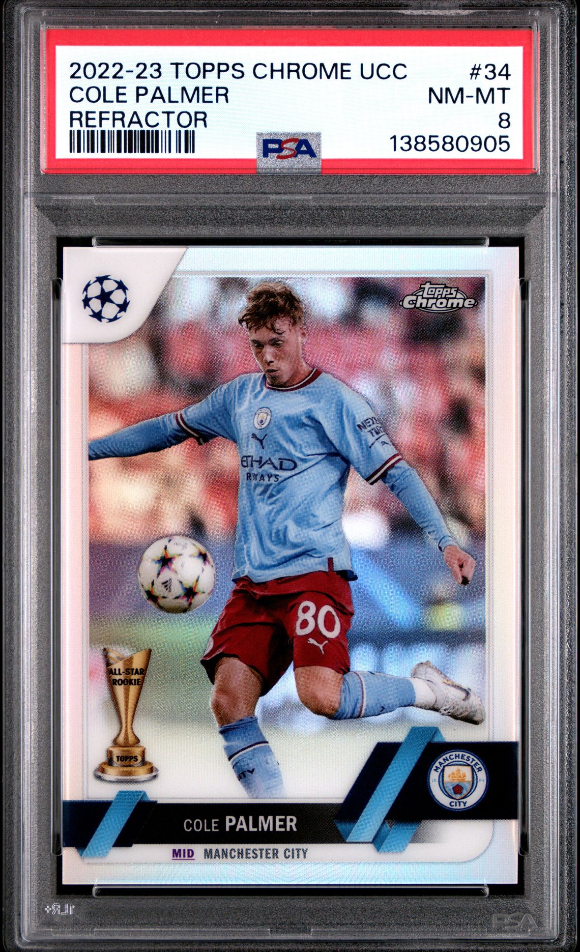 2022-23 Topps Chrome TOPPS CHROME UEFA CLUB COMPETITIONS REFRACTOR #34 Cole Palmer front