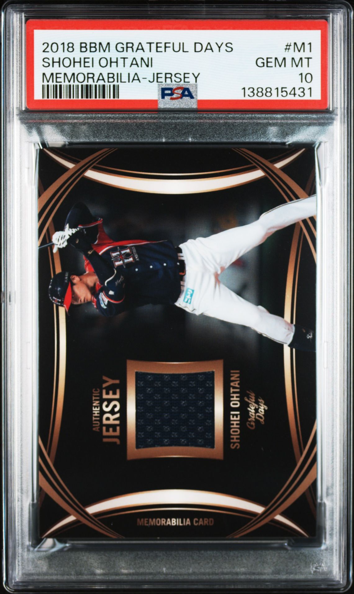 2018 BBM BBM GRATEFUL DAYS MEMORABILIA JERSEY #M1 Shohei Ohtani front