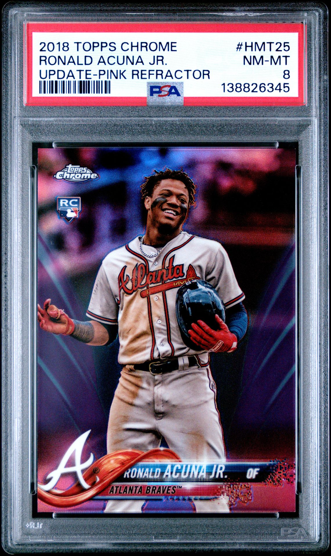 2018 Topps TOPPS CHROME UPDATE PINK REFRACTOR #HMT25 Ronald Acuna Jr. front