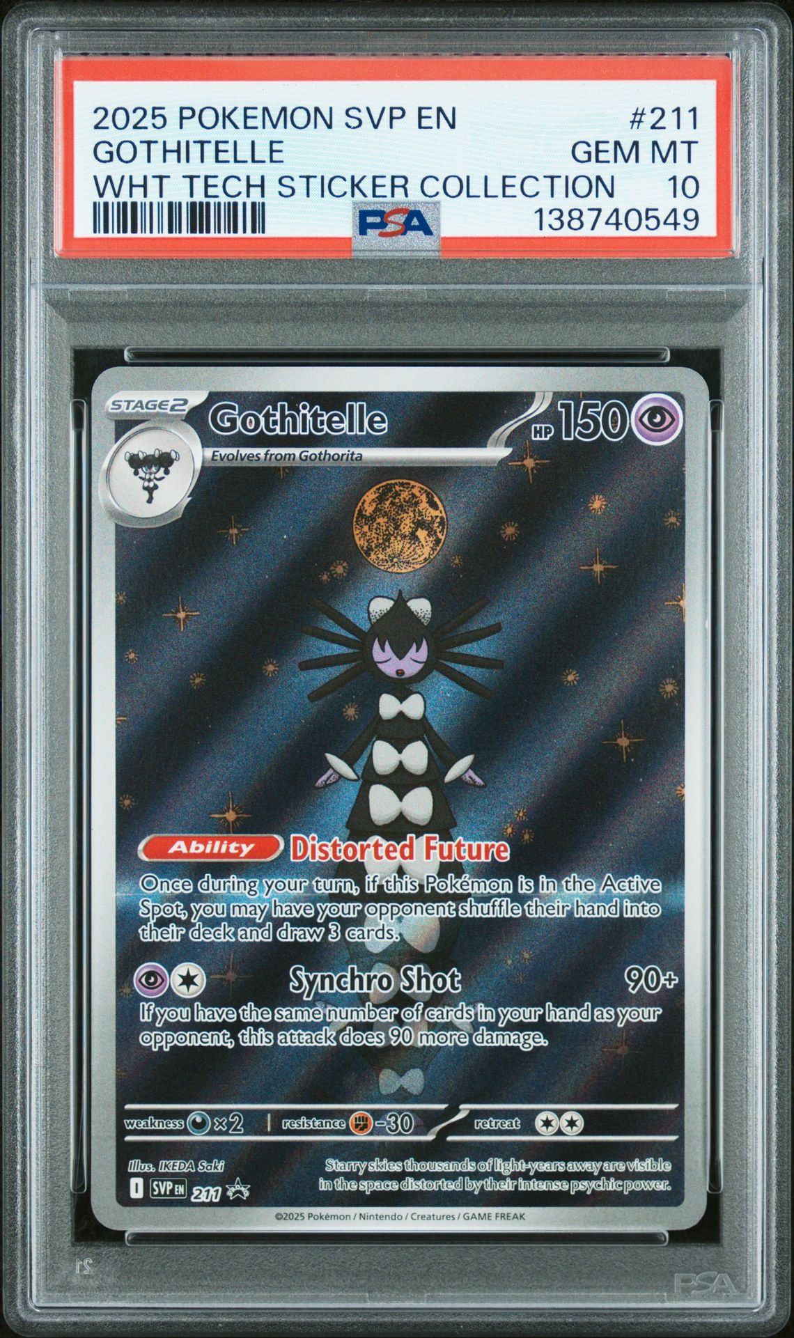 2025 Pokemon POKEMON SVP EN-SV BLACK STAR PROMO WHT TECH STICKER COLLECTION #211 Gothitelle front