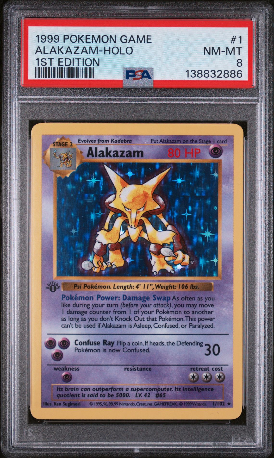 1999 Pokemon POKEMON GAME 1ST EDITION #1 Alakazam-Holo front