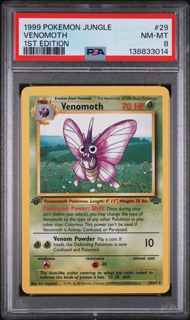 1999 Pokemon Jungle 1st Edition #29 Venomoth front