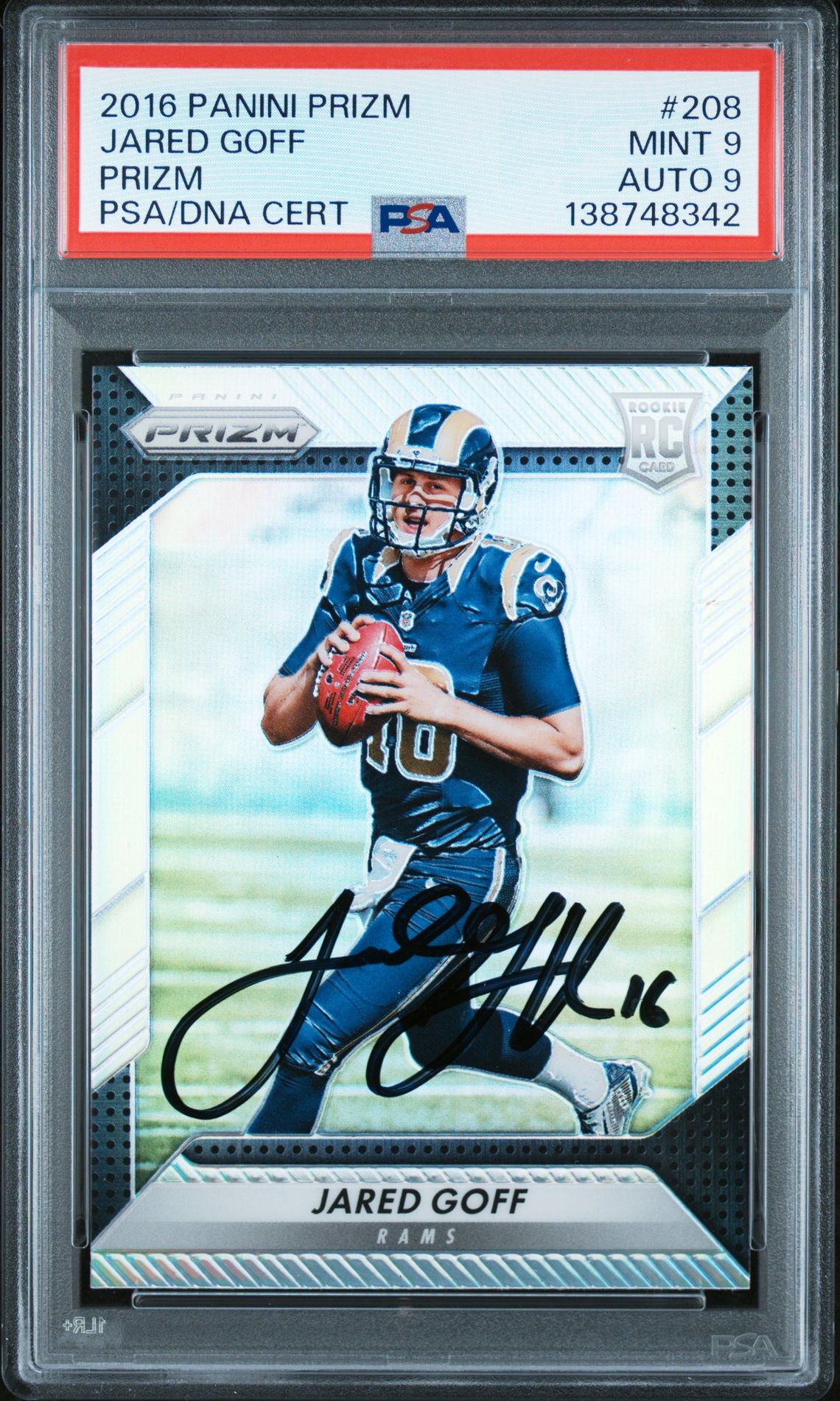 2016 Panini Prizm PRIZMCertificationPrimary Signer (1 Signer)JARED GOFF #208 Jared Goff front