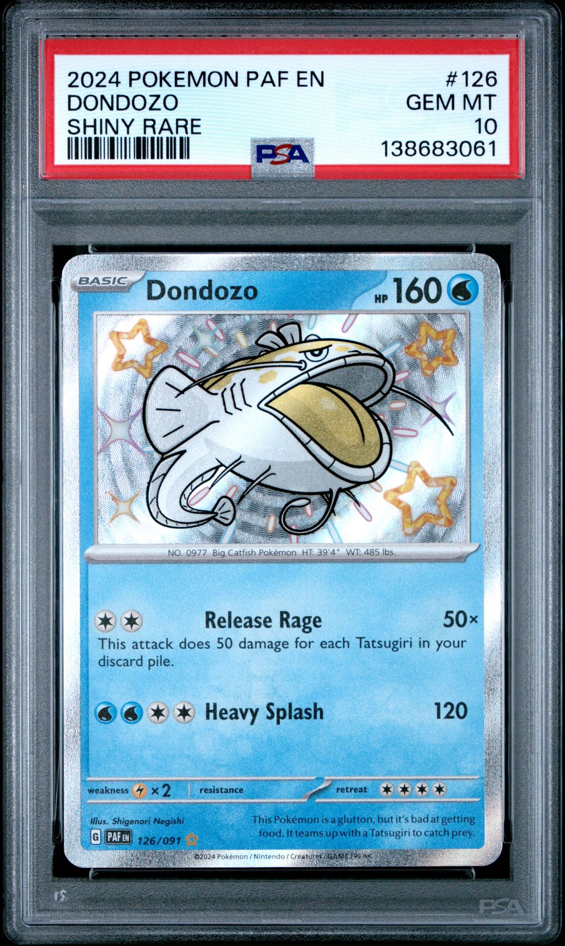 2024 Pokemon POKEMON PAF EN-PALDEAN FATES SHINY RARE #126 Dondozo front