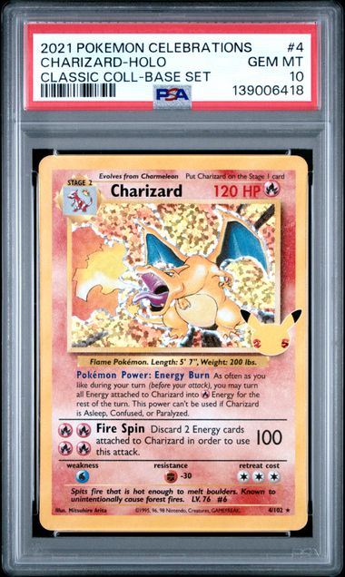 2021 Pokemon POKEMON CELEBRATIONS CLASSIC COLLECTION BASE SET #4 Charizard-Holo front