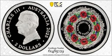 2025-C $2 Remembering WWII Colorized  Ag PR70DCAM