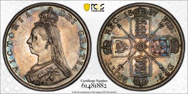 1887 Dbl Fl S-3922 Roman 1 AU53