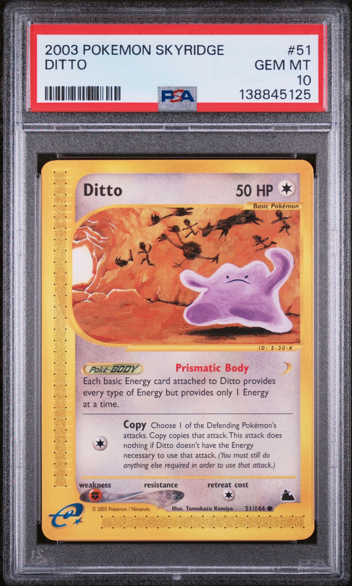 2003 Pokemon Skyridge #51 Ditto front