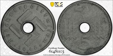 1940-F 5 Pfg Military Issue AU55