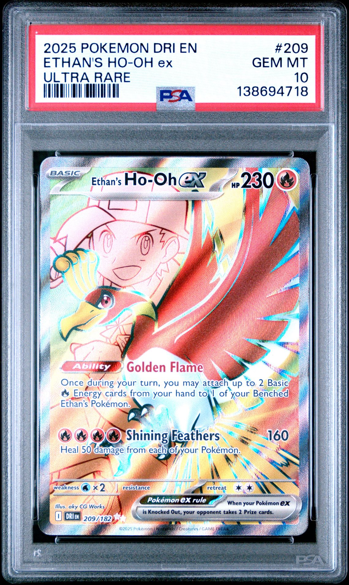 2025 Pokemon POKEMON DRI EN-DESTINED RIVALS ULTRA RARE #209 Ethan's Ho-Oh EX front