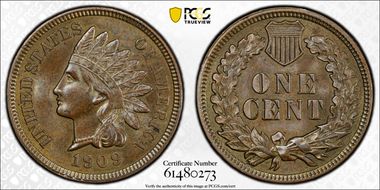 1909 1C Indian, DDO, FS-101, S-1 MS64BN