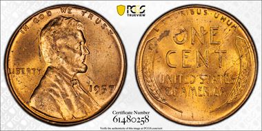 1957 1C MS64RD
