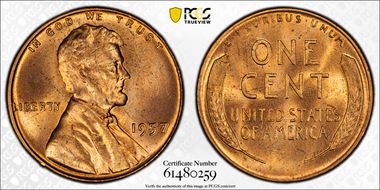 1957 1C MS65RD