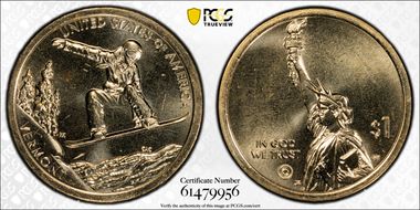 2022-D $1 American Innovation VT Snowboarding Pos. A MS67