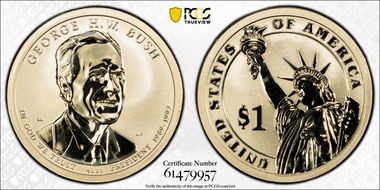2020-S $1 George H.W. Bush - Rev PR Coin & Chronicles Set PR69