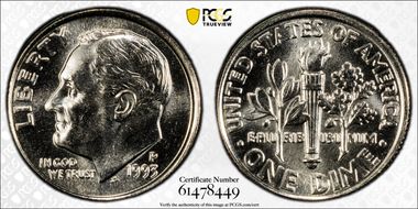 1993-P 10C MS66FB