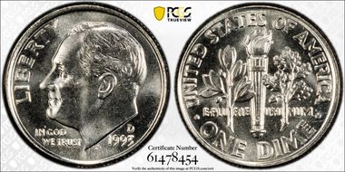 1993-D 10C MS64