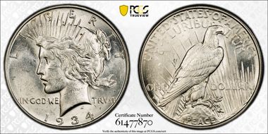 1934-D $1 MS60