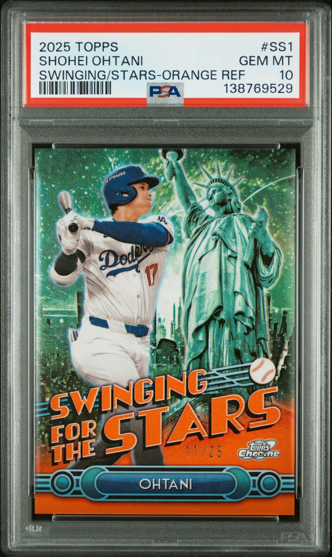 2025 Topps Topps Chrome Orange #SS1 Shohei Ohtani front
