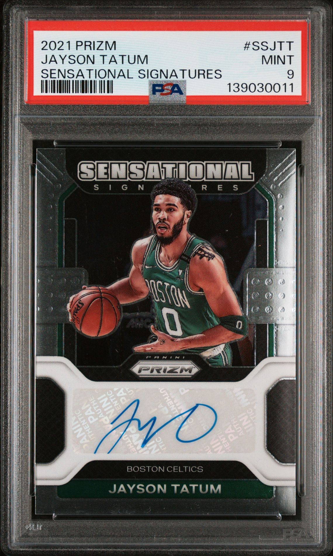 2021 Panini Prizm Sensational Signatures Jayson Tatum #Ssjtt (Sensational Signatures) Mint 9 front