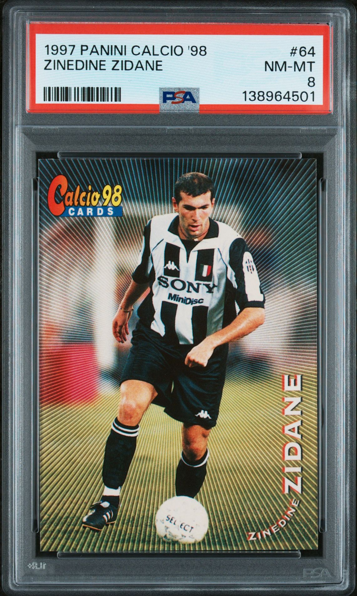1997 Panini PANINI CALCIO '98 #64 Zinedine Zidane front