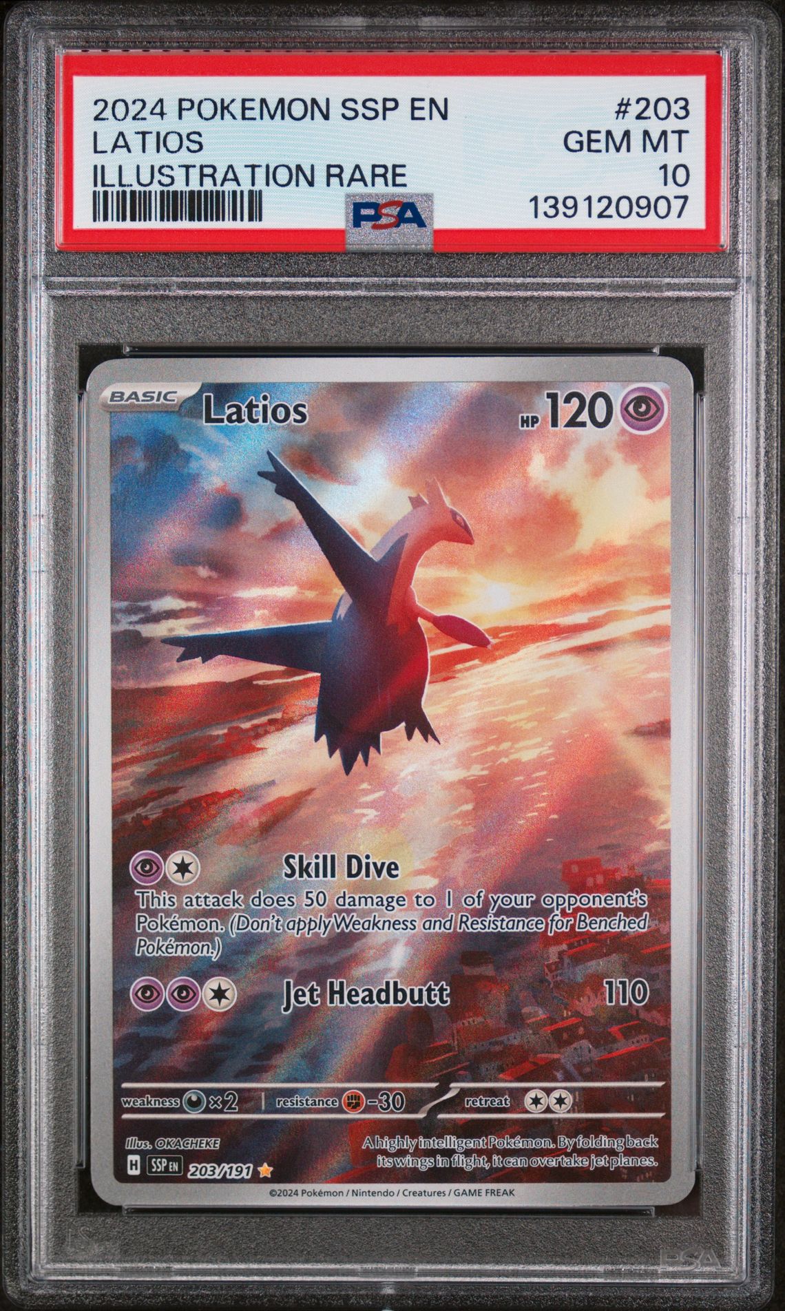 2024 Pokemon POKEMON SSP EN-SURGING SPARKS ILLUSTRATION RARE #203 Latios front