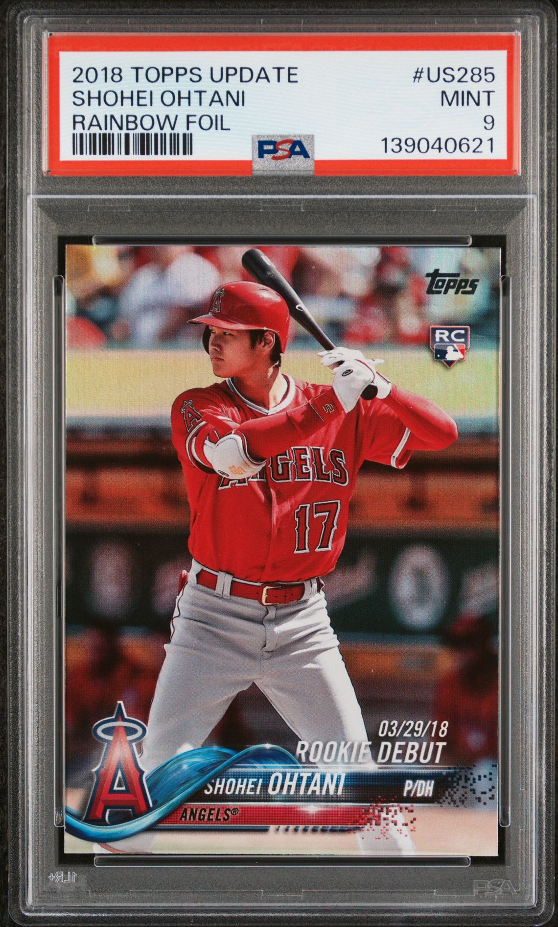 2018 Topps TOPPS UPDATE RAINBOW FOIL #US285 Shohei Ohtani front