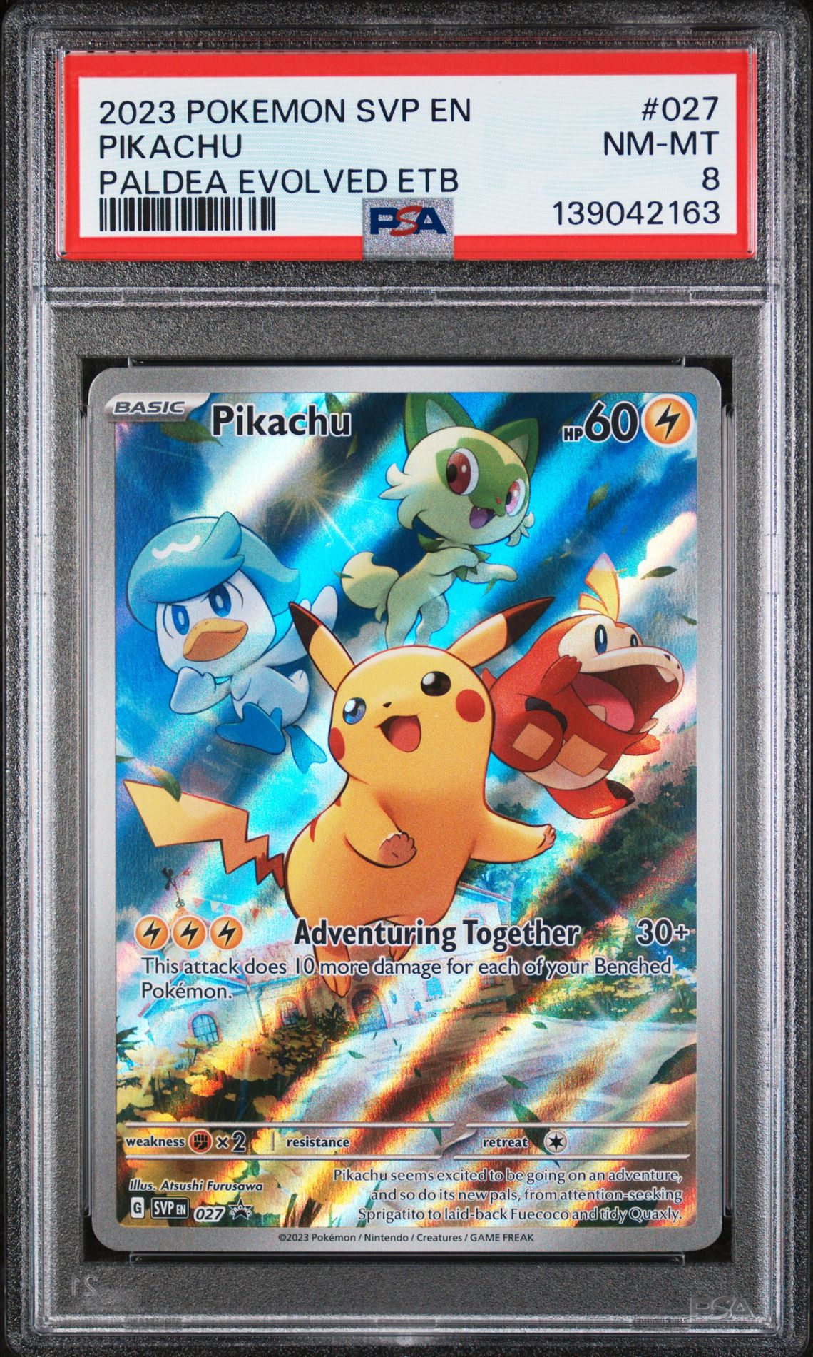 2023 Pokemon Black Star Promo Paldeaevolvedetb #027 Pikachu front