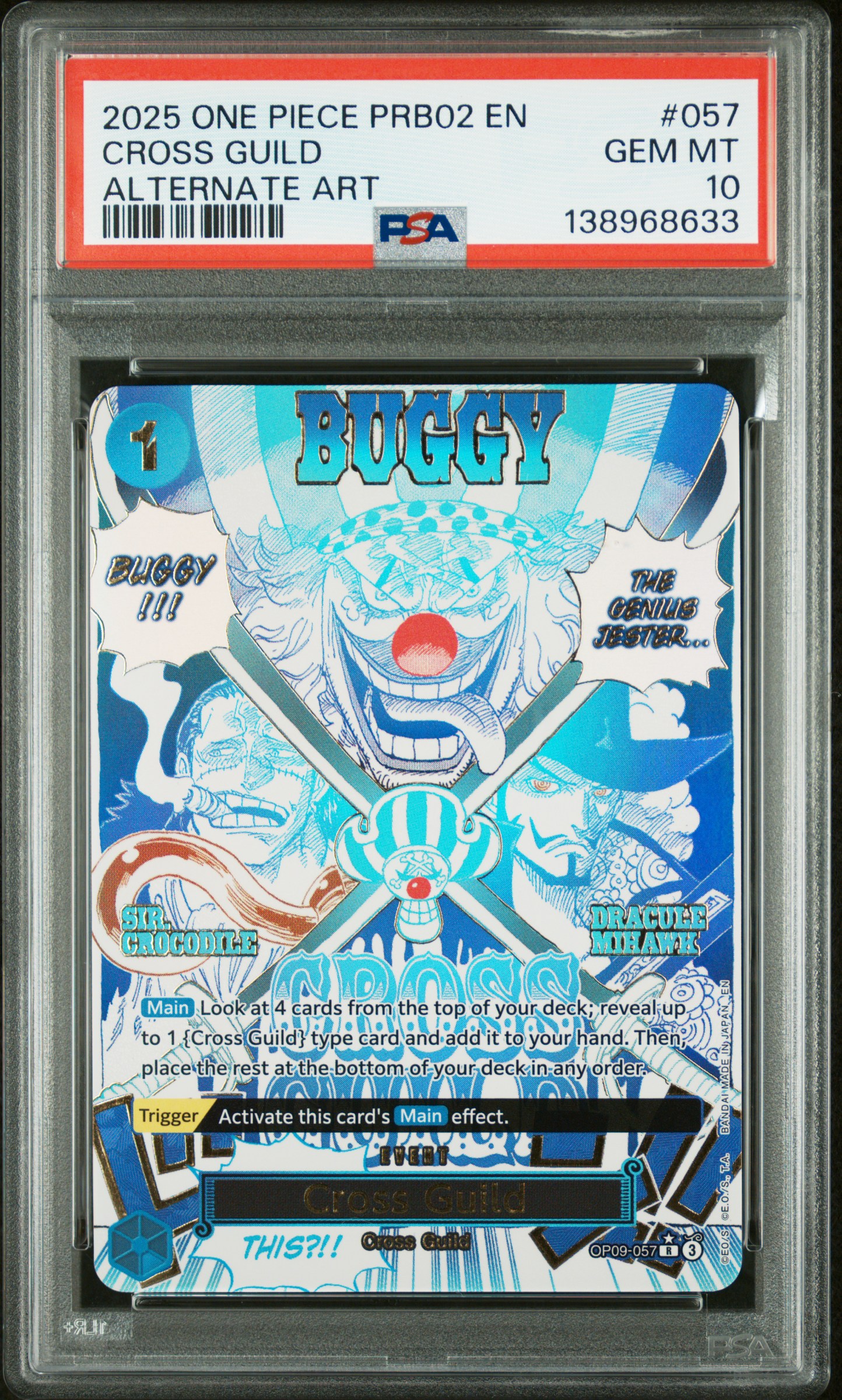 2025 #057 Cross Guild Alternate Art PSA 10 Prb02-Premium Booster -Card The Best- Vol.2 One Piece